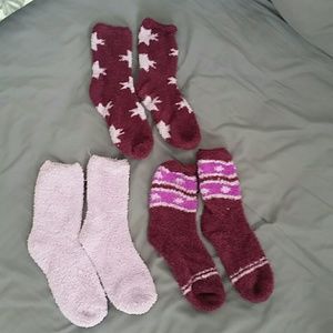 3 pairs of soft fuzzy socks